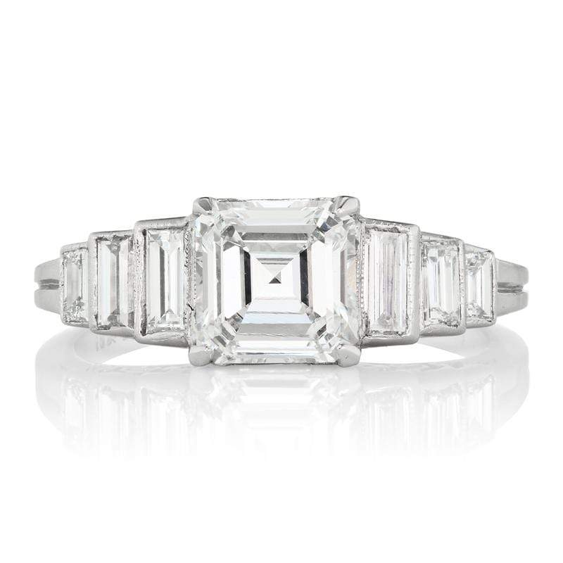 1 Carat Asscher Cut Diamond Engagement Ring c. 1920 | Victor Barbone