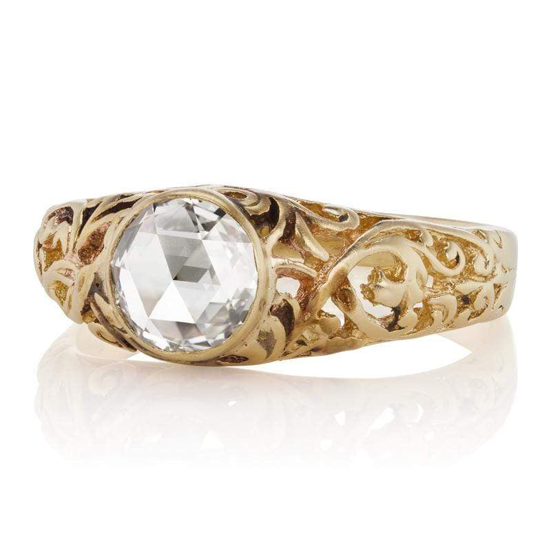 1.01ct Rose cut diamond diamond engagement ring