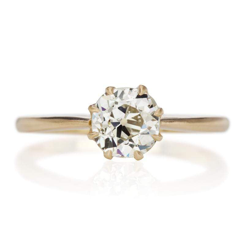 1 Carat Old Mine Cut Engagement Ring