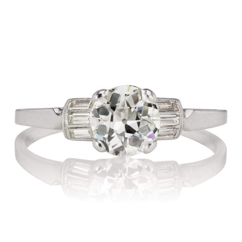 Art Deco Engagement Ring with Baguettes
