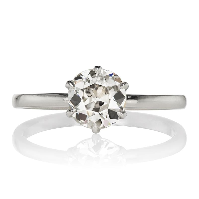 1 Carat Old European Cut Platinum Solitaire Engagement Ring