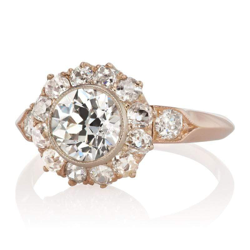 1.07ct old European cut diamond engagement ring