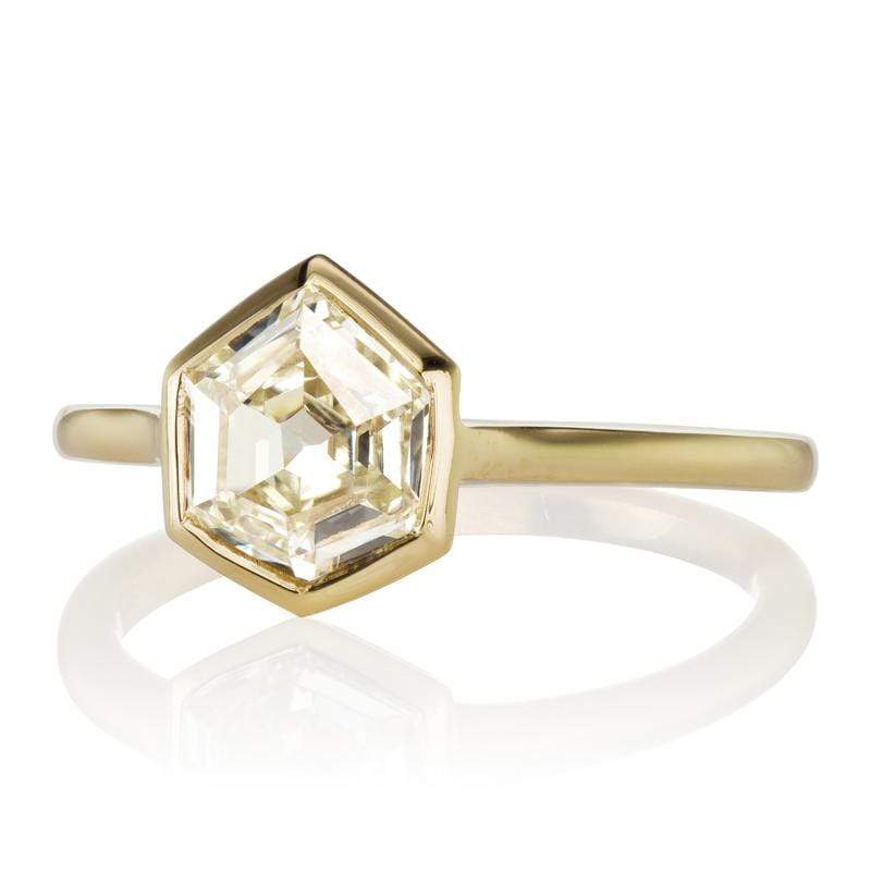 Hexagon Diamond Engagement Ring