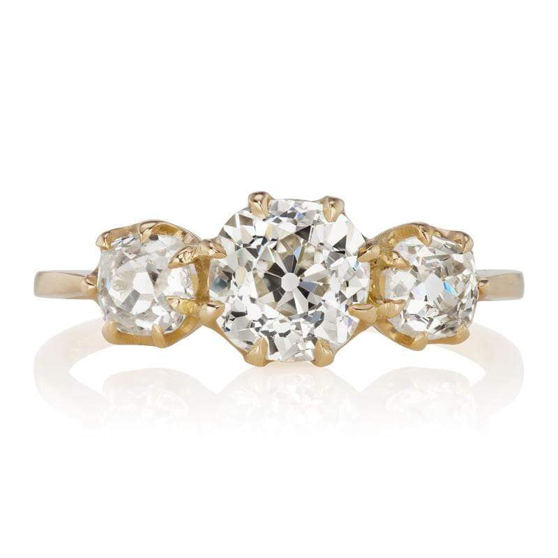 Vintage Inspired Three Diamond Engagement Ring