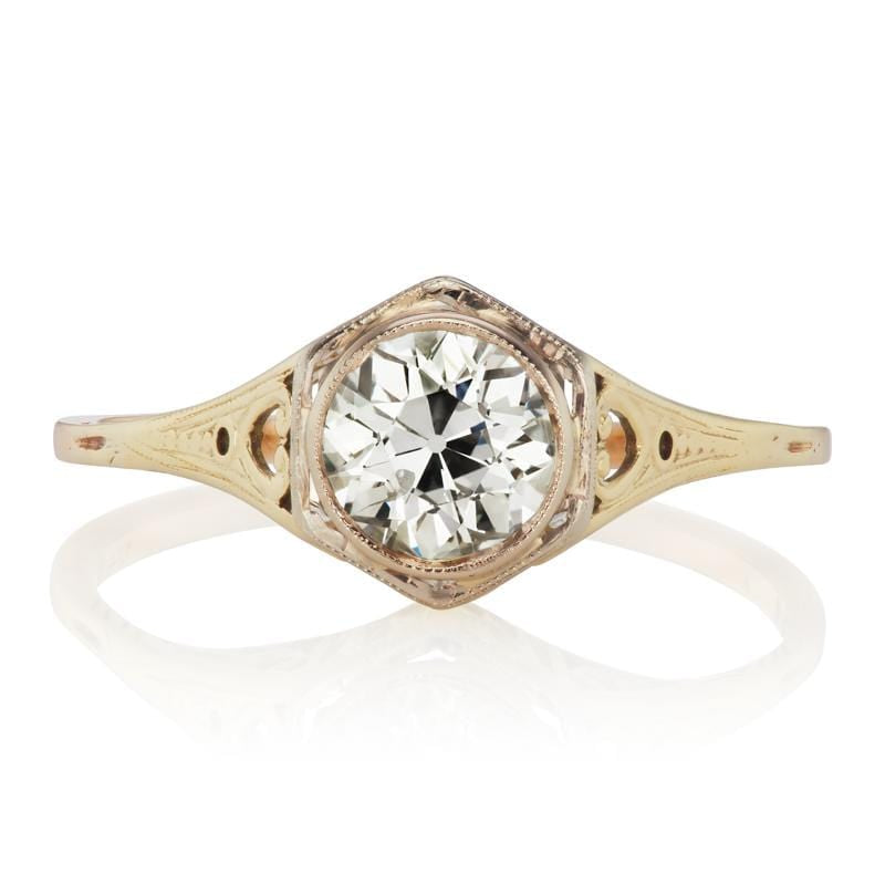 Art Deco Bezel Set Solitaire Engagement Ring