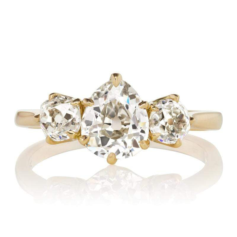 Pear Cut Diamond Engagement Ring with Side Stones