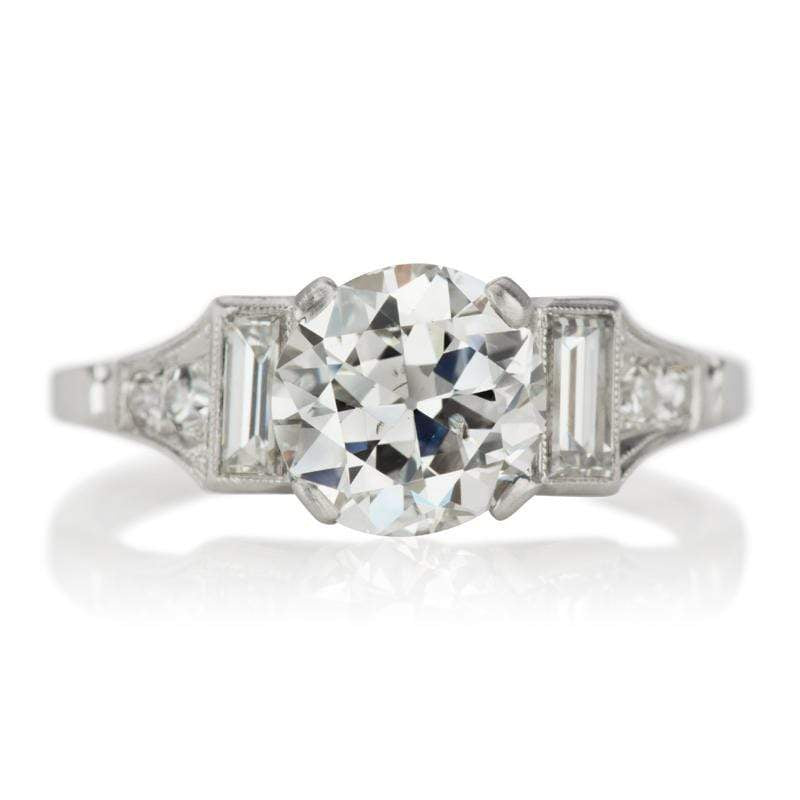 Art Deco Old European Cut Diamond Engagement Ring