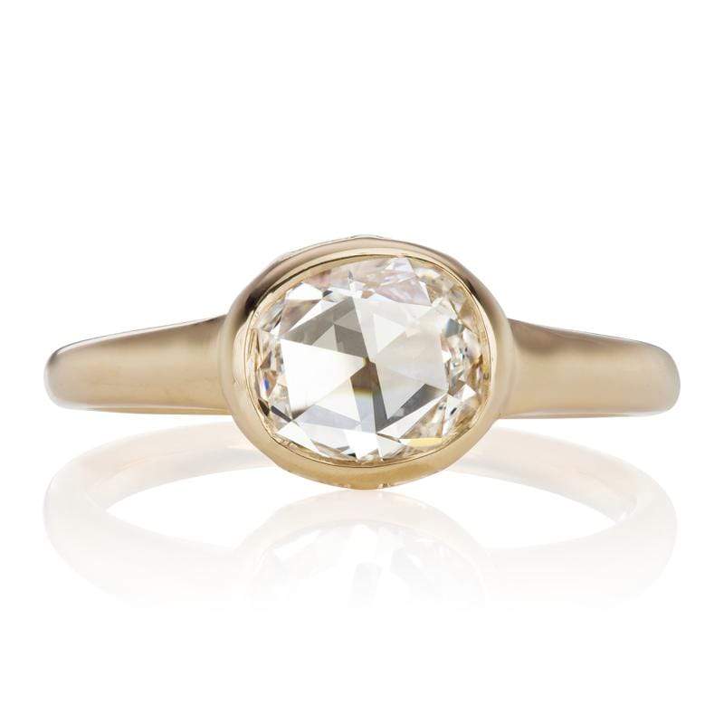 Horizontal Oval Diamond Engagement Ring