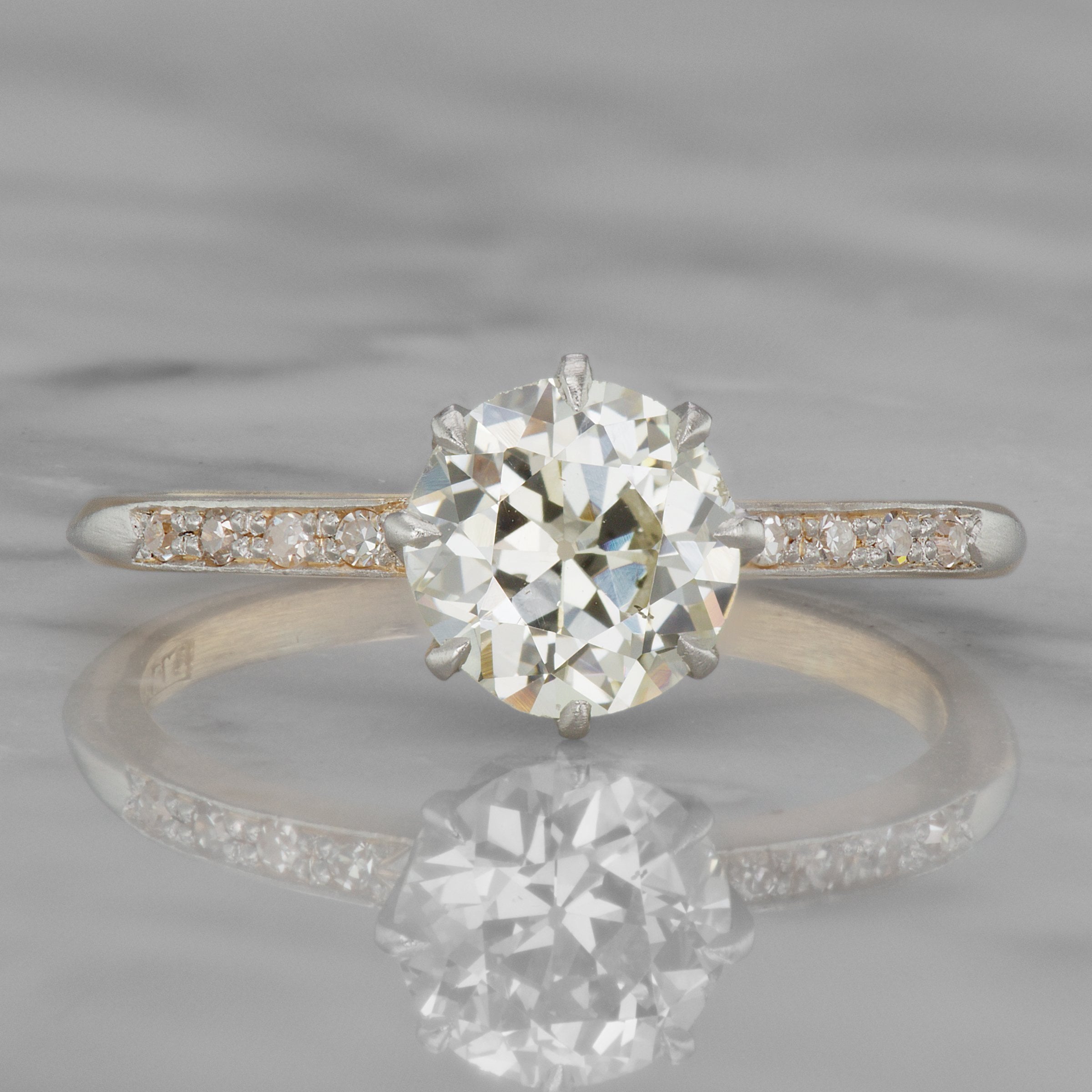 Stackable Diamond Engagement Ring Circa 1910 | Victor Barbone