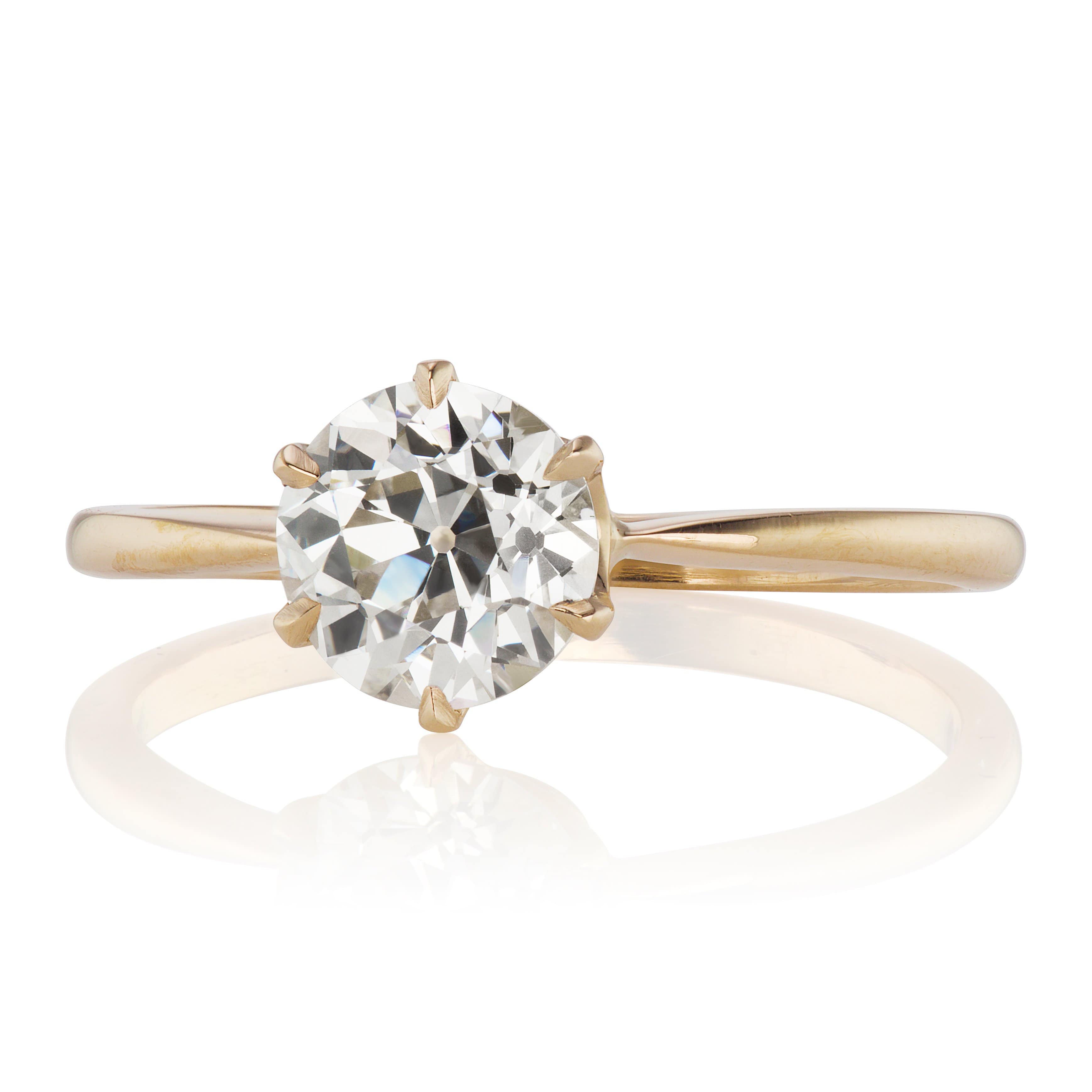 1.16ct old European cut diamond engagement ring