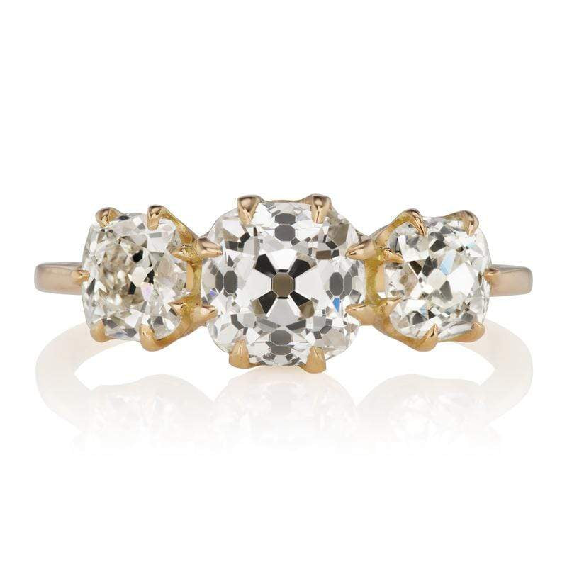 Yellow Gold Three Diamond Engagement Ring