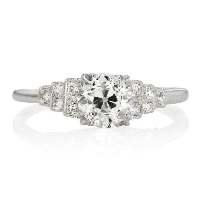 18 kt White Gold Diamond Art Deco Engagement Ring