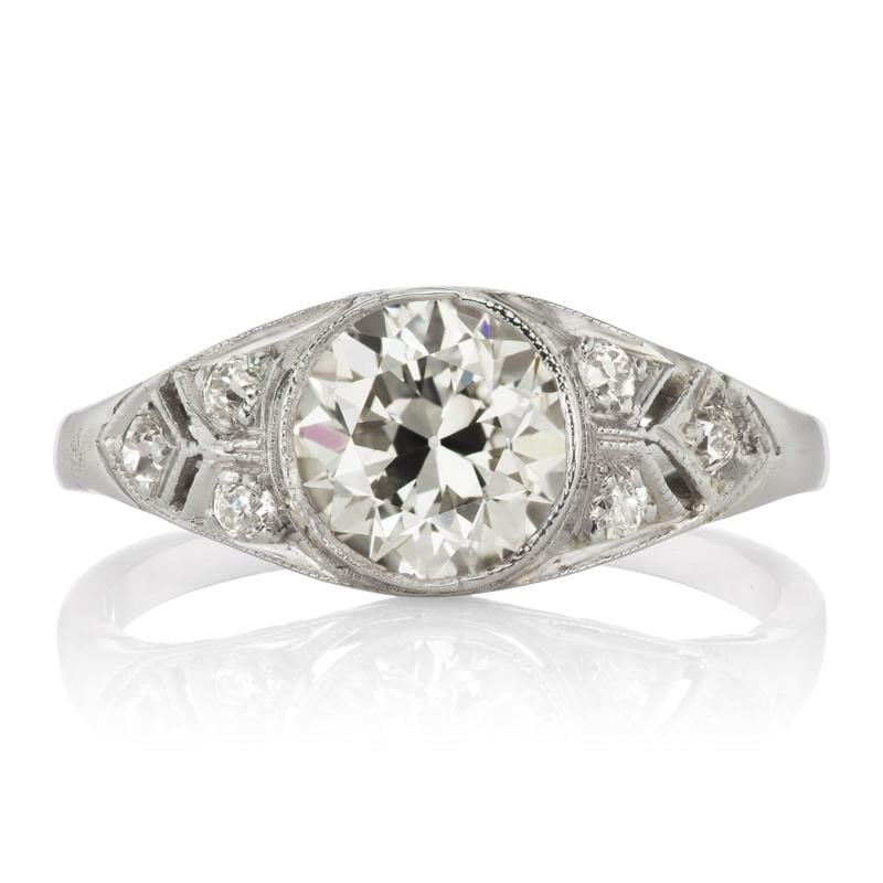 Art Deco Bezel Set Diamond Engagement Ring