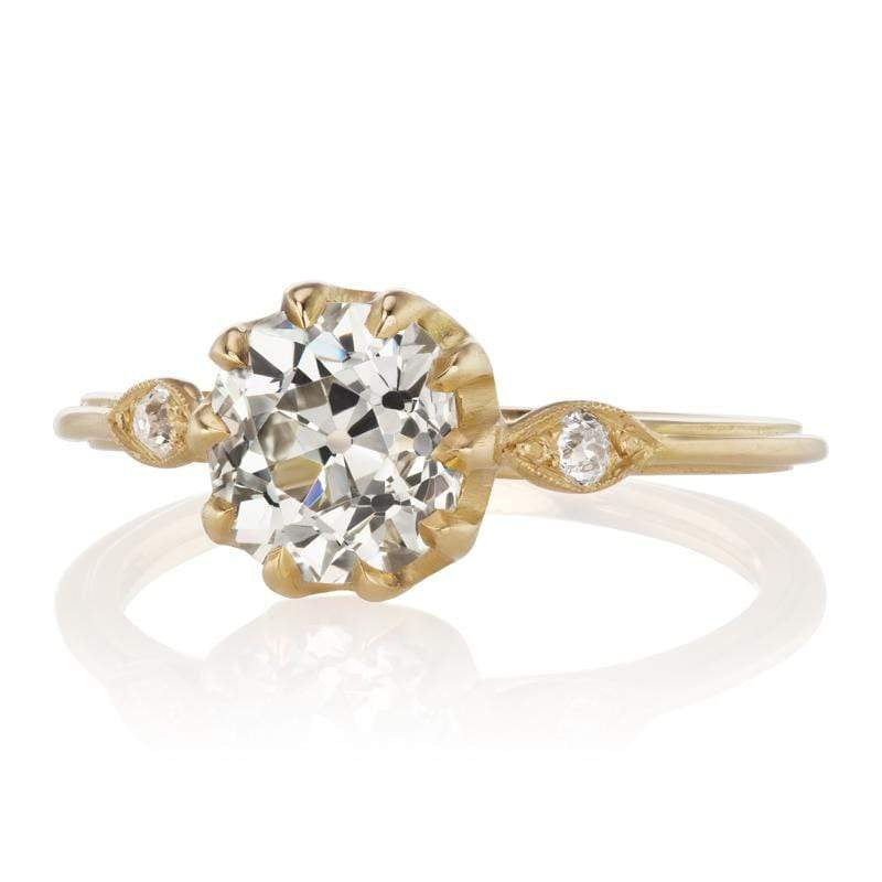 1.18ct old mine cut diamond engagement ring