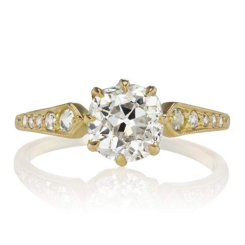 Low Profile Engagement Ring With Tapered Shoulders | Victor Barbone