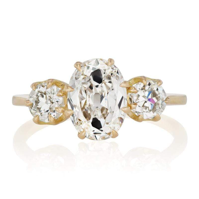 Oval Diamond Three Stone Engagement Ring