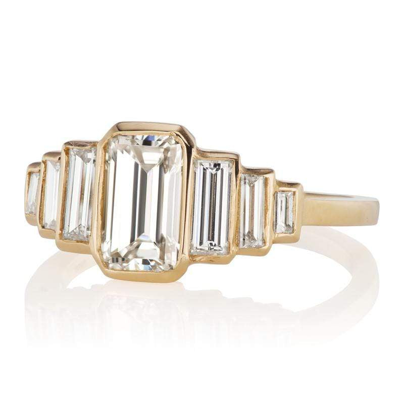 1.21ct Emerald cut diamond diamond engagement ring