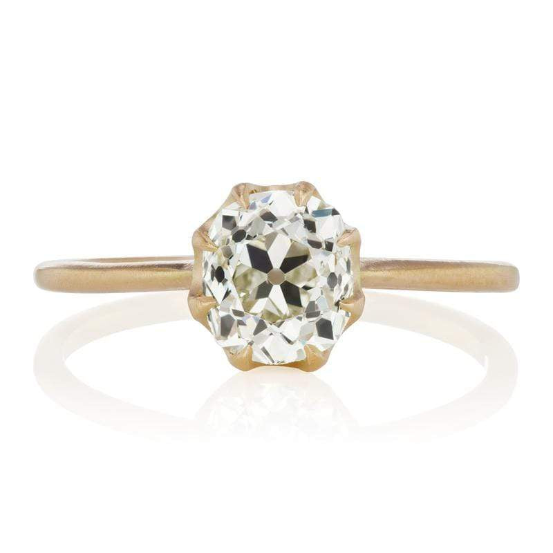 8 Prong Solitaire Engagement Ring with Thin Band