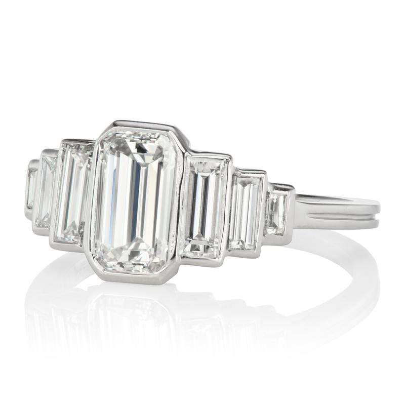 1.23ct Emerald cut diamond diamond engagement ring