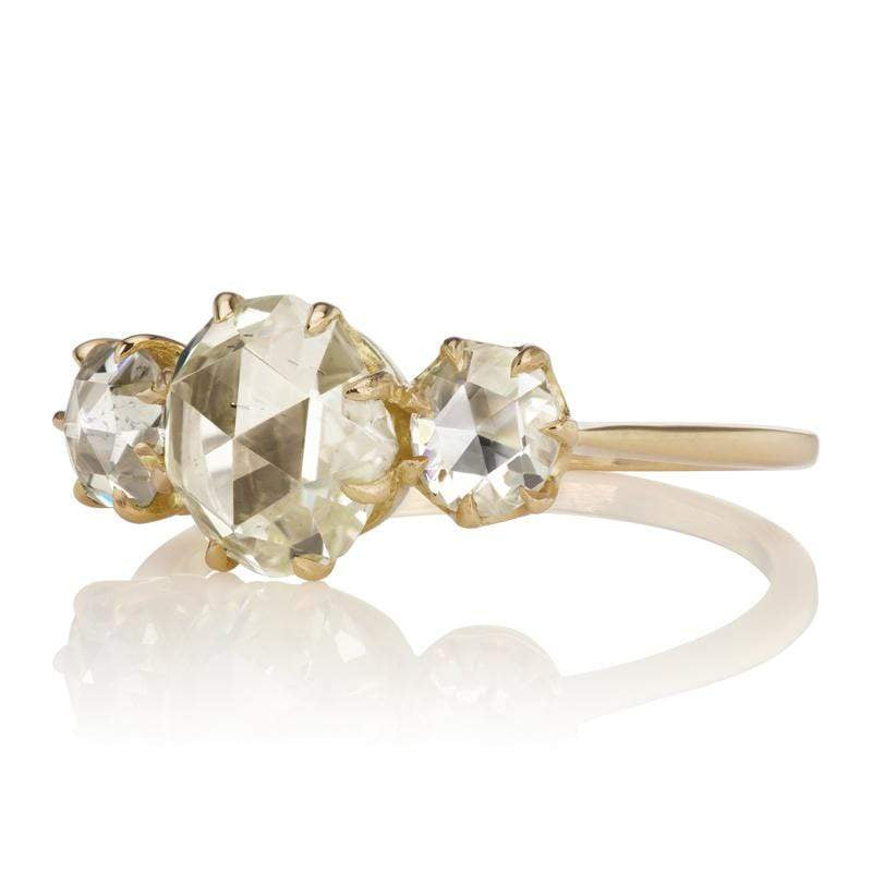 1.23ct rose cut diamond diamond engagement ring