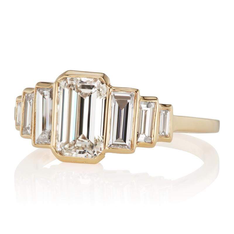 1.25ct Emerald cut diamond diamond engagement ring