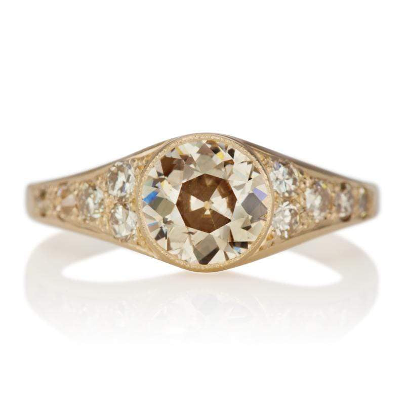 Bezel Set Fancy Brown Diamond Engagement Ring