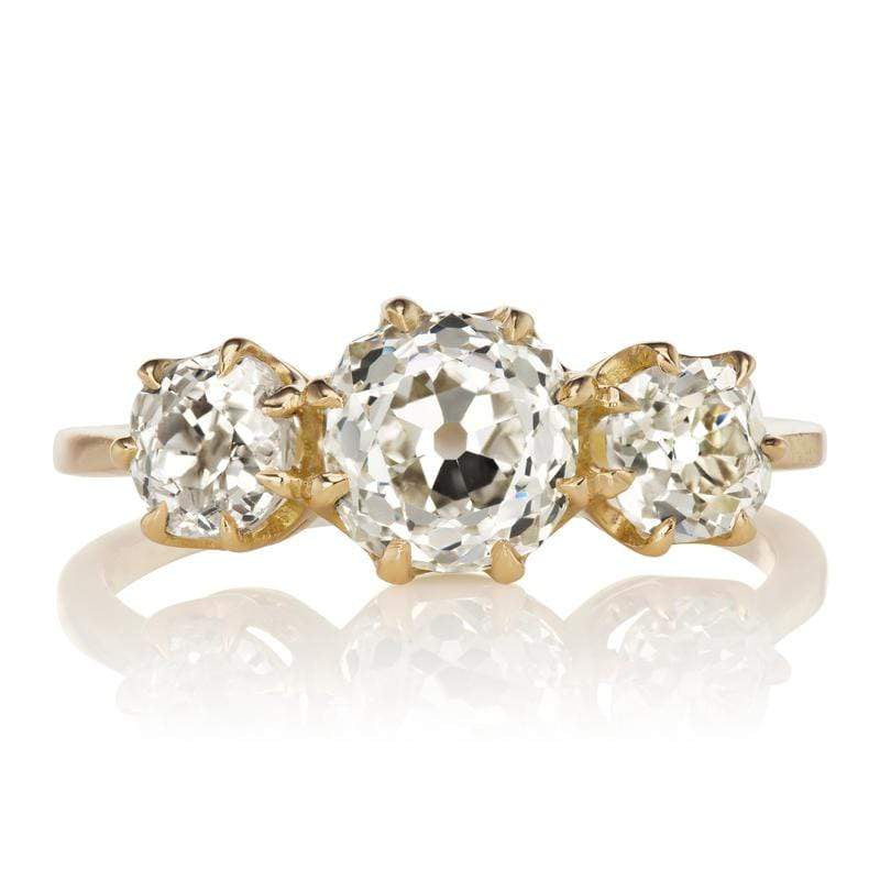 18 kt Yellow Gold Three Diamond Engagement Ring