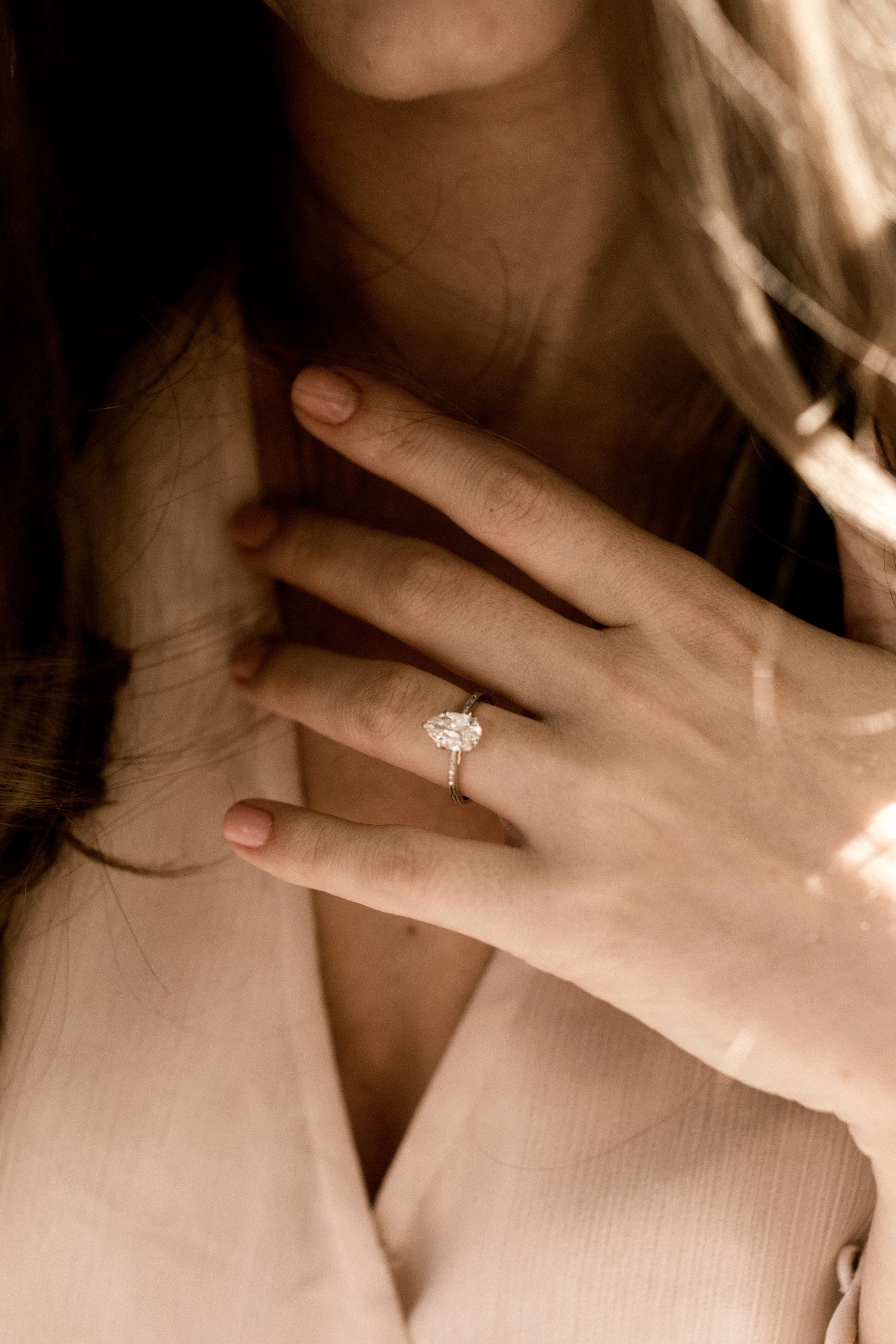 1.25ct Pear Diamond Unique Pear Shaped Diamond Engagement Ring