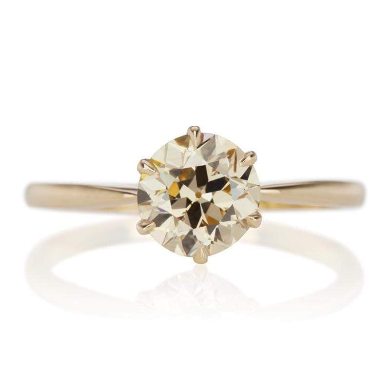 Champagne Old European Cut Diamond Engagement Ring | V. Barboné Jewelry
