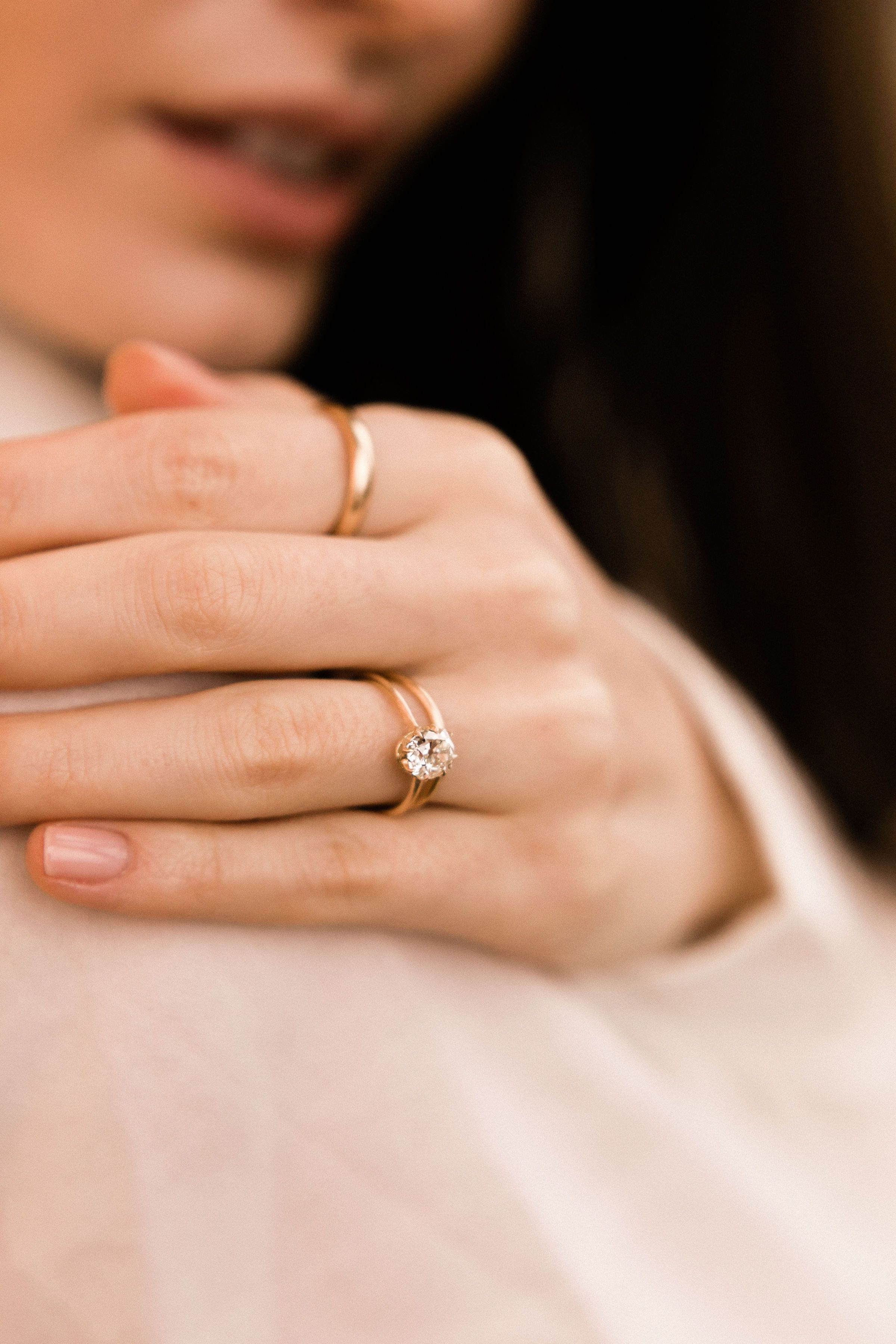 1.28ct Old Mine Cut Diamond 18k Yellow Gold Old Mine Cut Diamond Engagement Ring