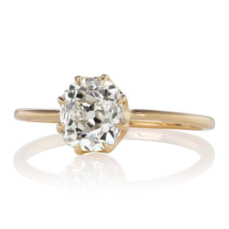 1.28ct old mine cut diamond diamond engagement ring