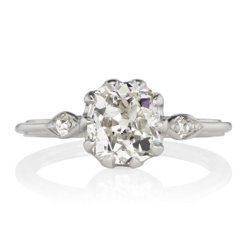 Platinum Diamond Engagement Ring with Side Stones