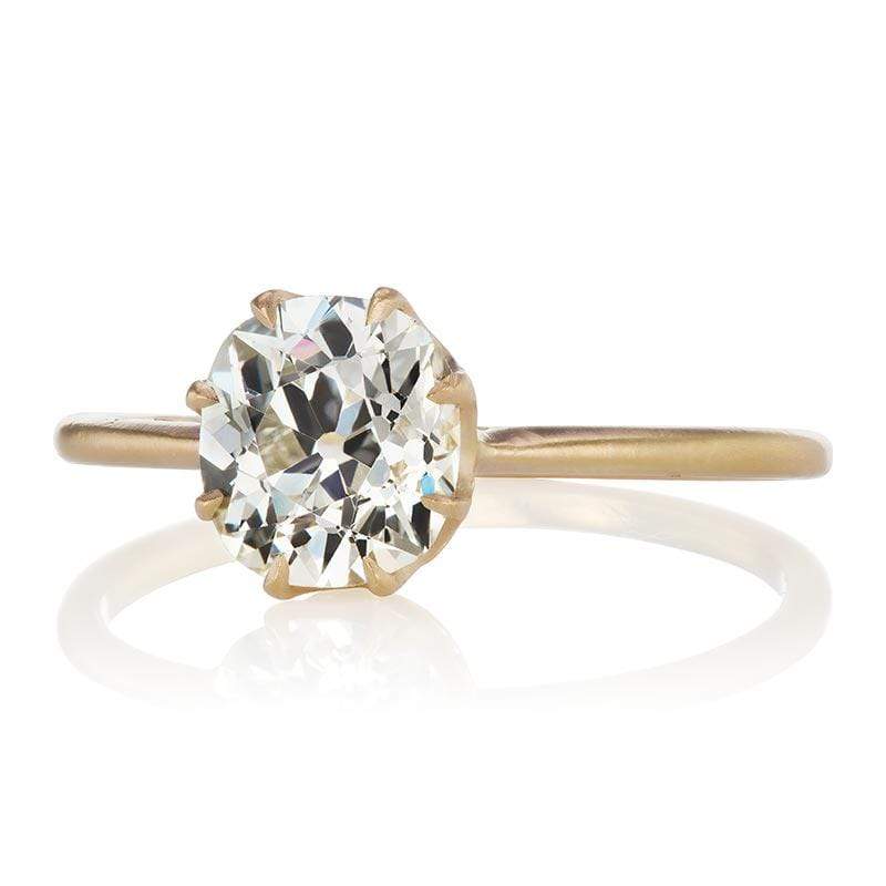 1.30ct old mine cut diamond diamond engagement ring