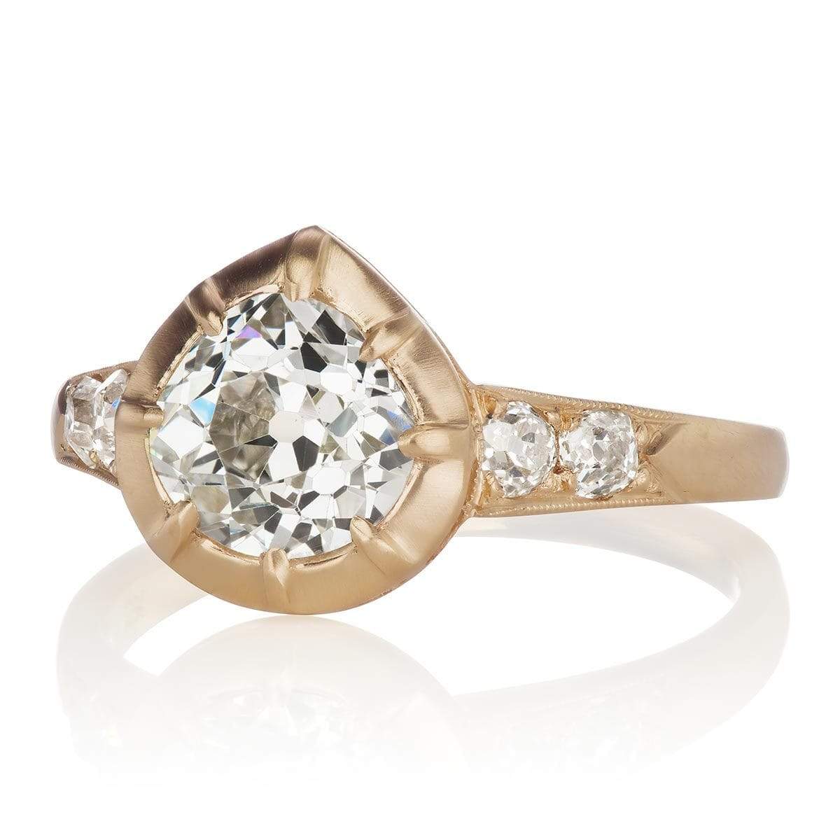 1.31ct old mine cut diamond engagement ring