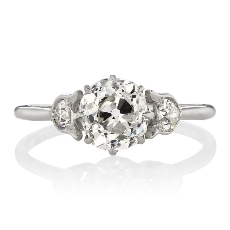 Edwardian 1.34 ct Diamond Engagement Ring with Side Stones