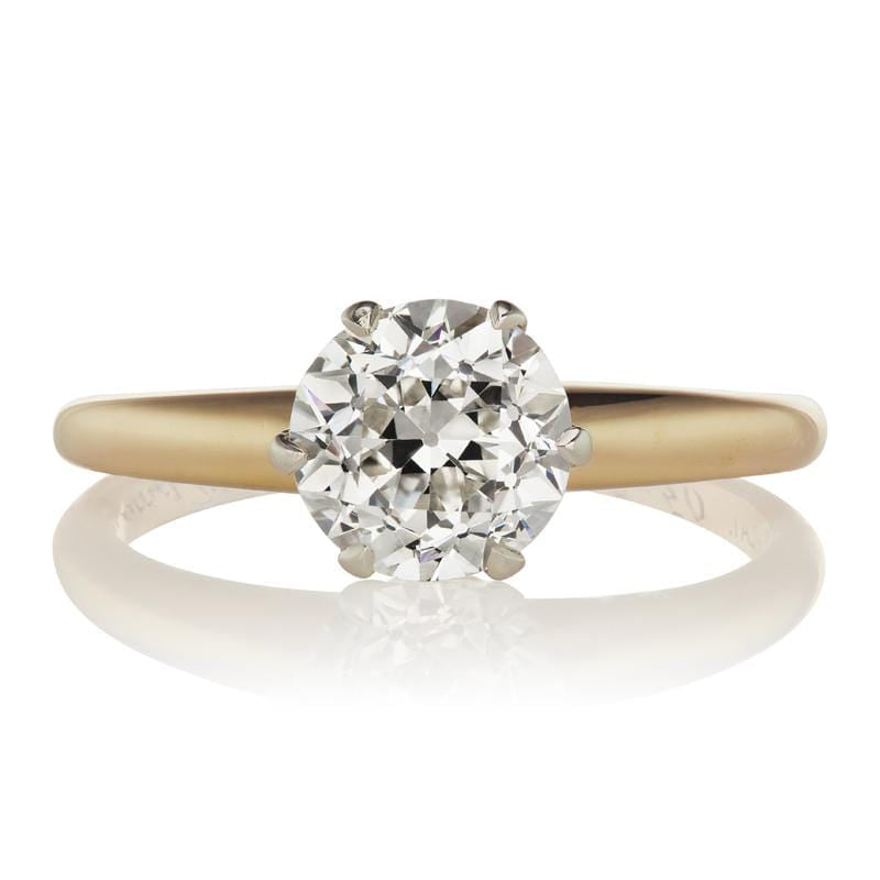 Authentic Vintage 1.34 ct Diamond Ring with Hand Engravings