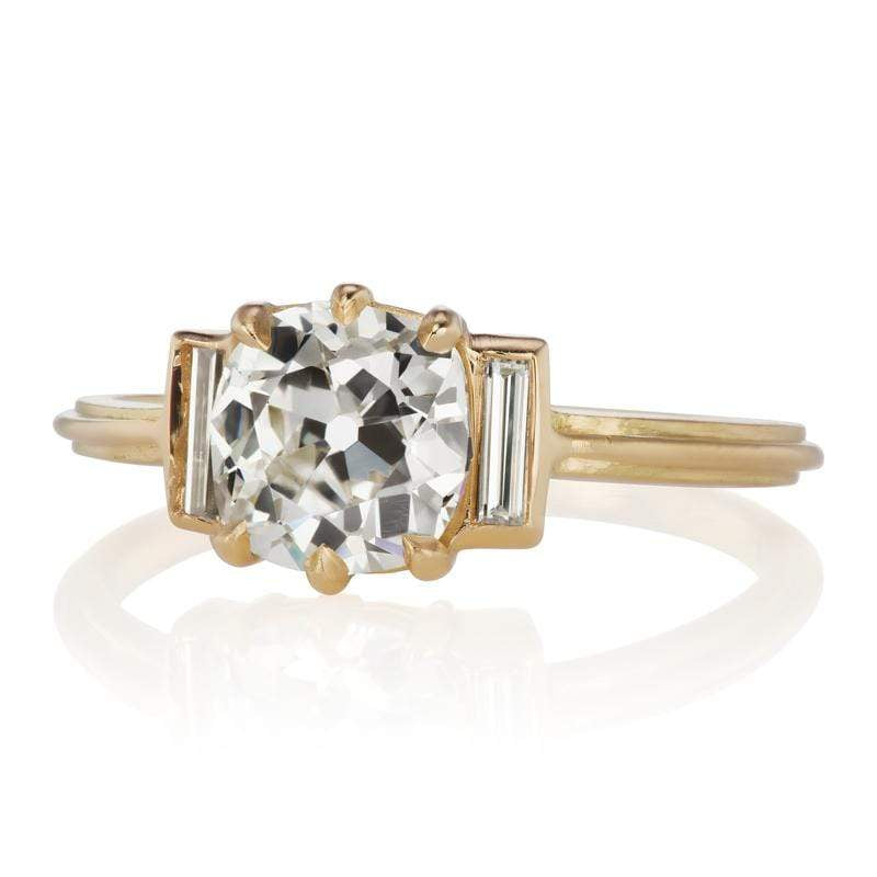 1.35ct old mine cut diamond diamond engagement ring