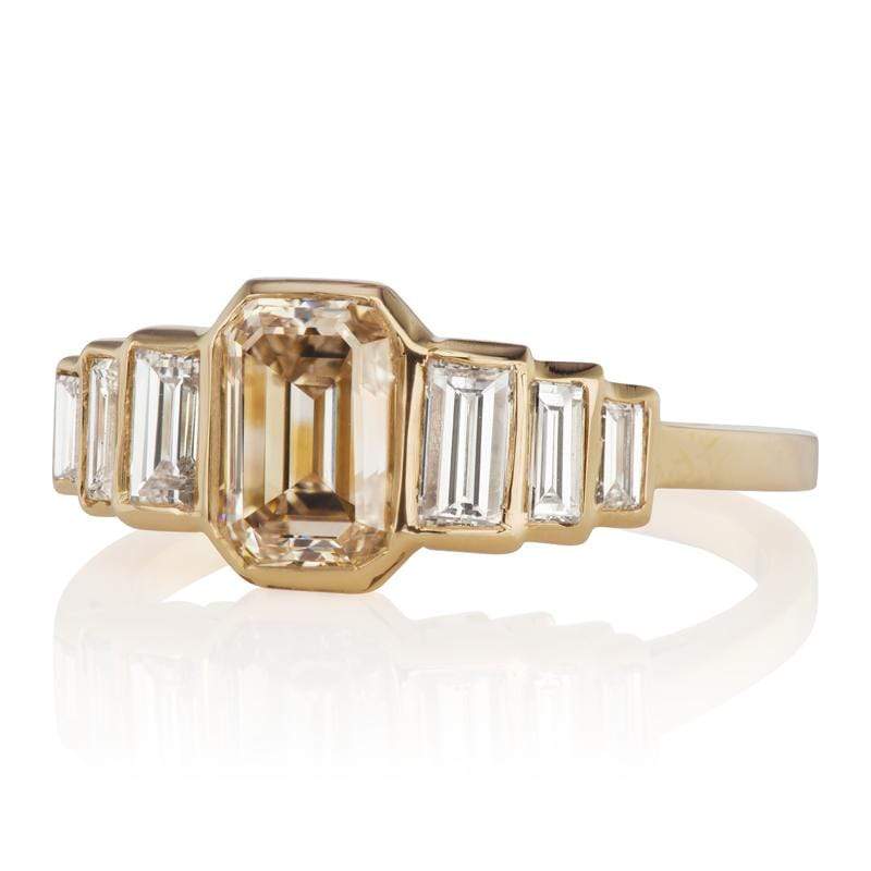 1.41ct Emerald cut diamond diamond engagement ring