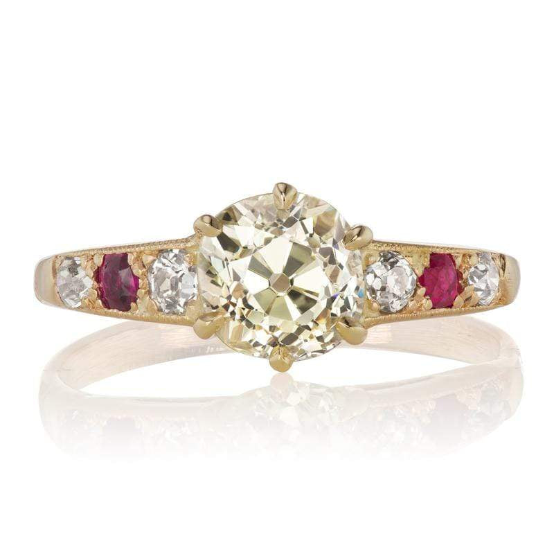 Vintage Diamond & Ruby Engagement Ring