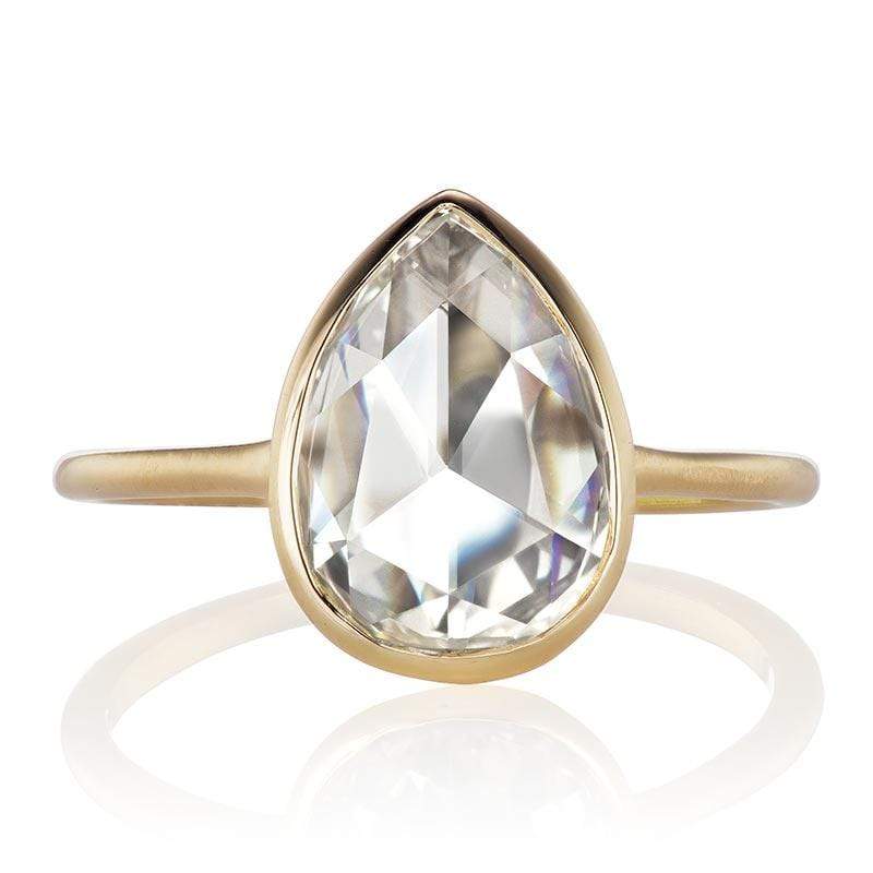 1.42 ct Pear Rose Cut Diamond Engagement Ring