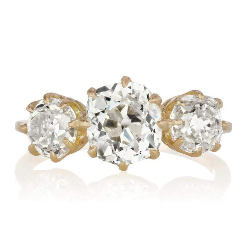 Yellow Gold Three Diamond Engagement Ring