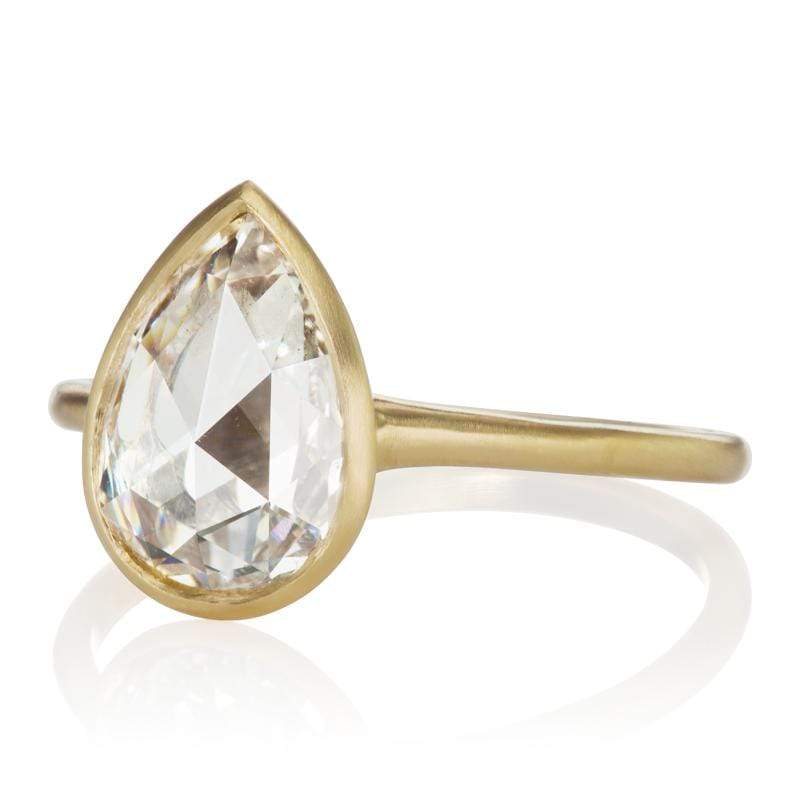 1.43ct pear rose cut diamond