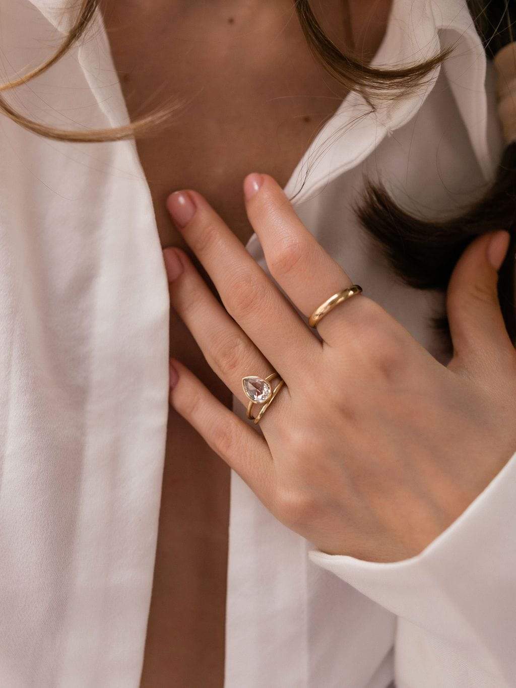 1.43ct pear rose cut diamond