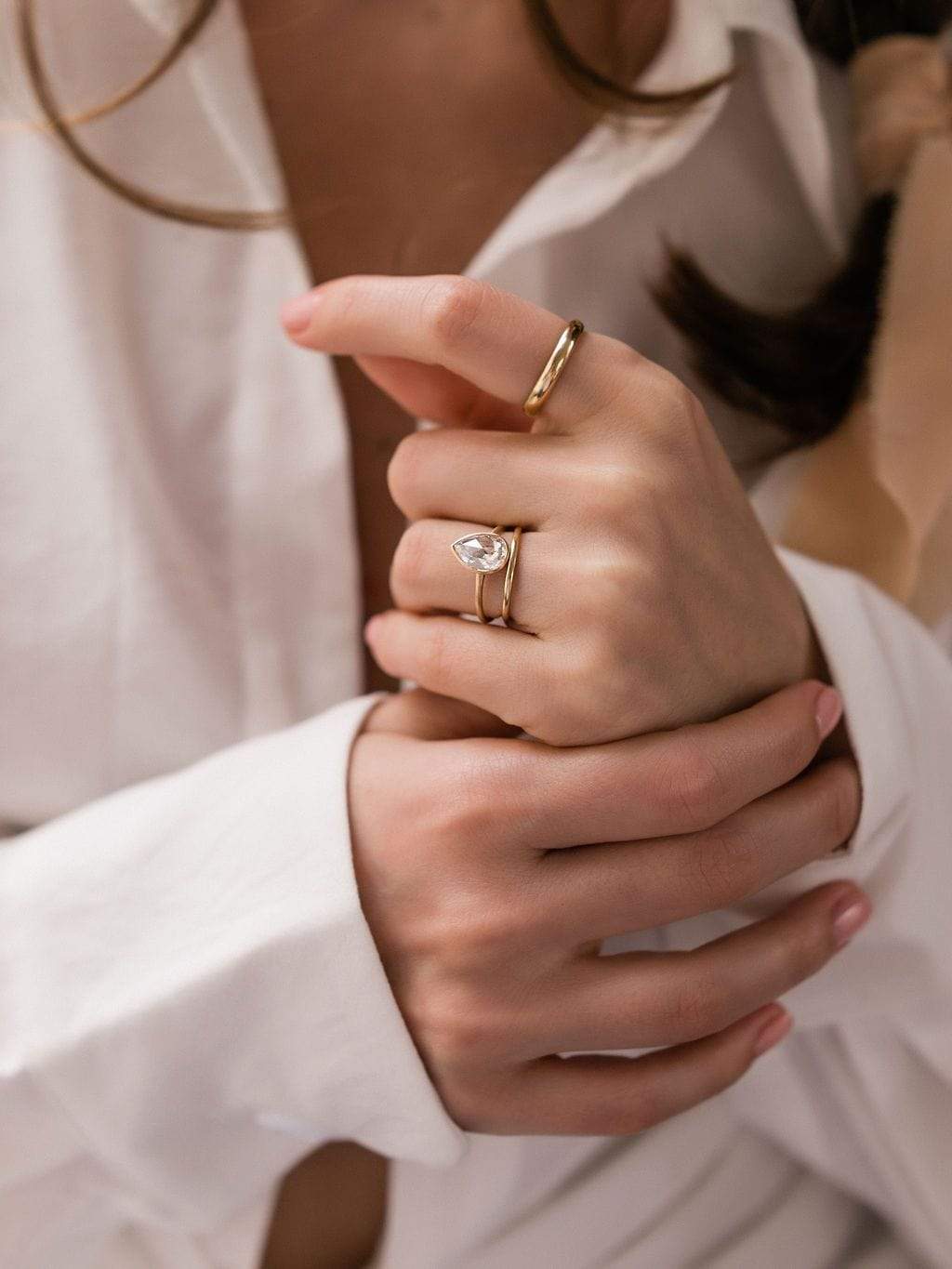 1.43ct pear rose cut diamond