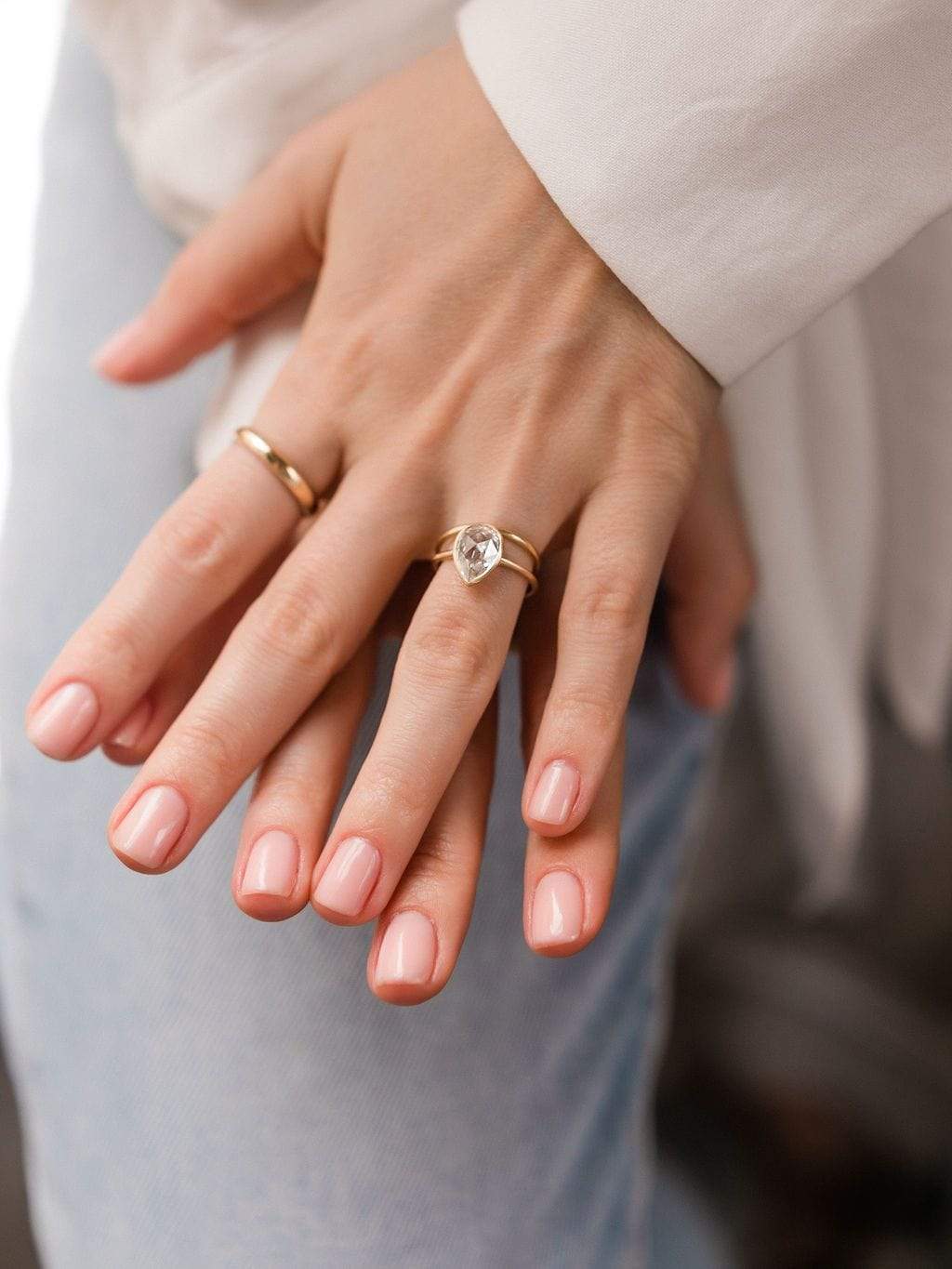 1.43ct pear rose cut diamond