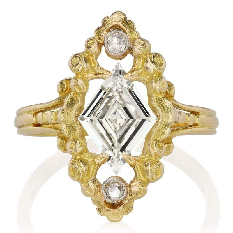 Vintage Lozenge Cut Diamond Engagement Ring