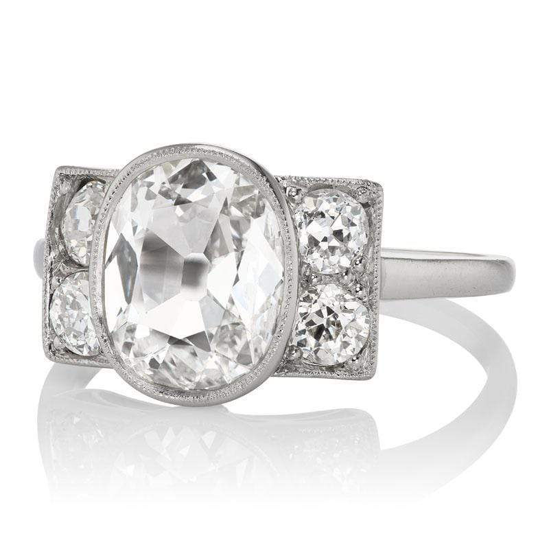 1.51ct antique cushion cut diamond engagement ring