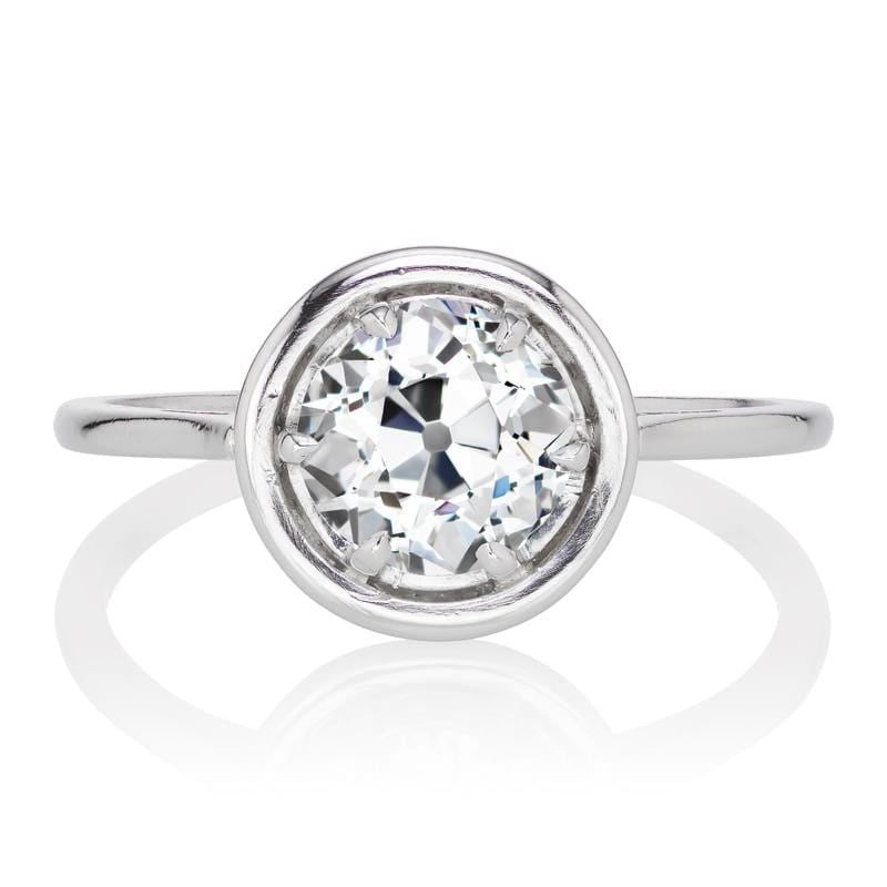 Platinum Halo 1.5 ct Diamond Solitaire Engagement Ring