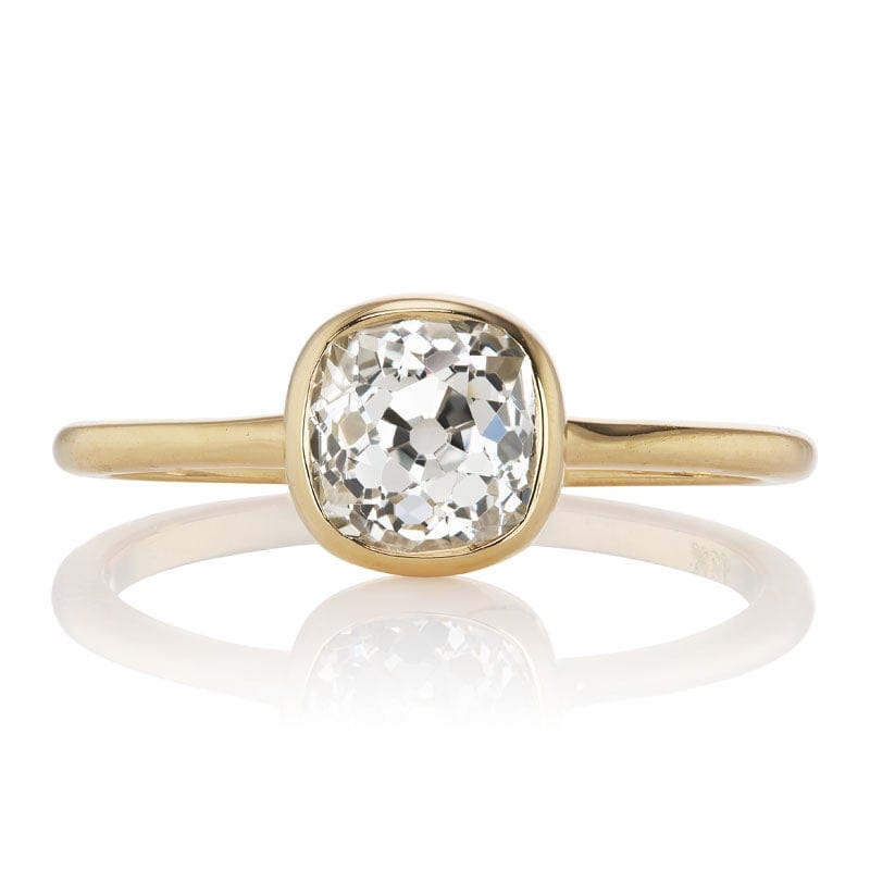 Bezel Set Old Mine Cut Diamond in 18kt Yellow Gold Setting
