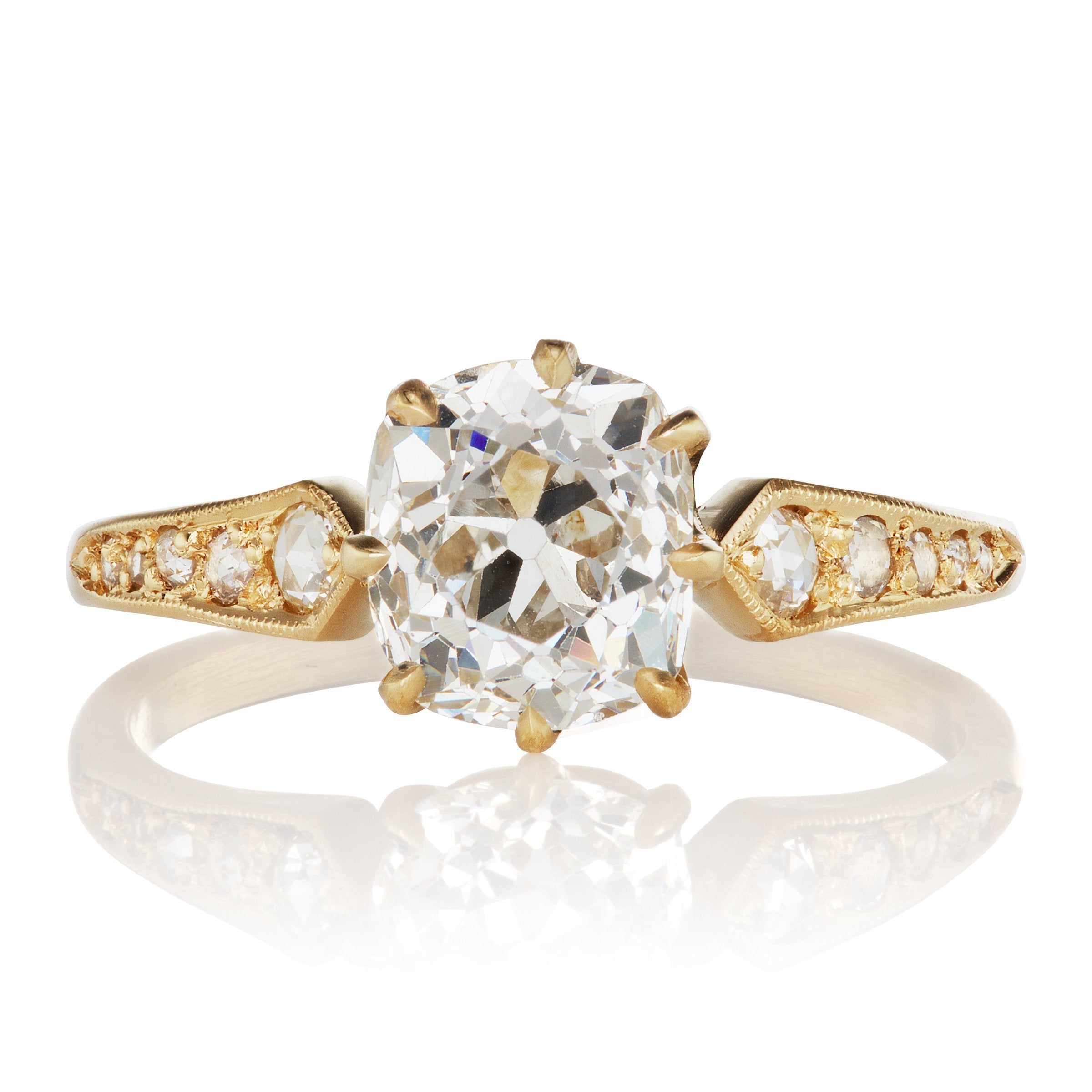 Champagne Diamond Engagement Ring Yellow Gold | Victor Barbone